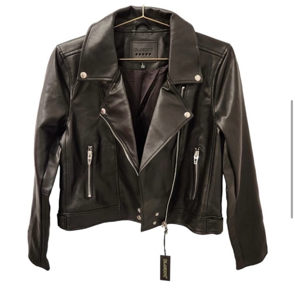 NWT Blank NYC “Good Vibes” Women’s Moto Jacket Faux Leather - Picture 10 of 10
